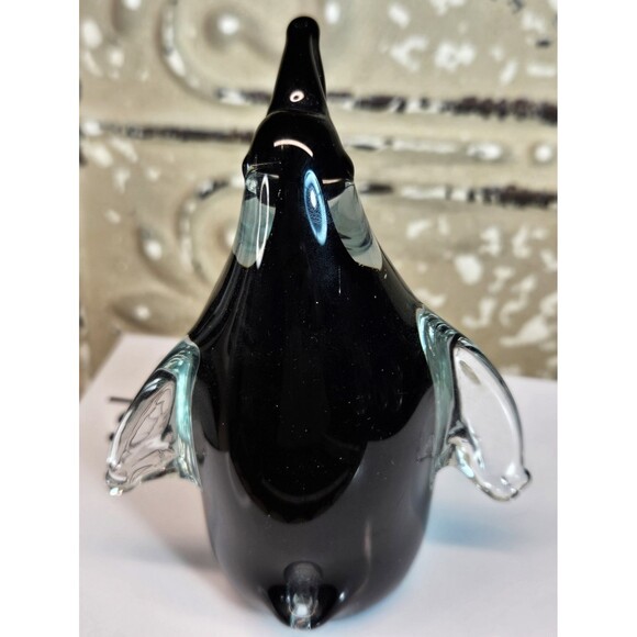 NIB Objets D'Art Solid Hand Blown Colored Glass Penguin Figurine 5" - Picture 4 of 10